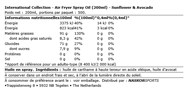 Air Fryer Spray Oil (200ml) - International Collection | NutriHeart