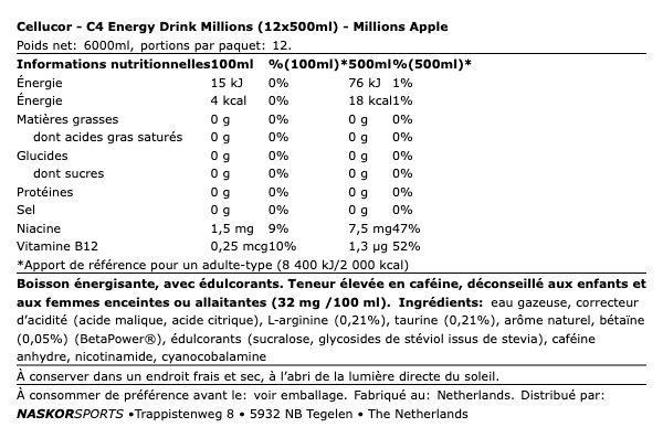C4 Energy Drink 500mL - CELLUCOR | NutriHeart