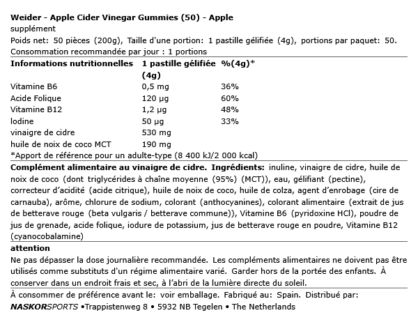 Apple Cider Vinegar Gummies - Weider | NutriHeart