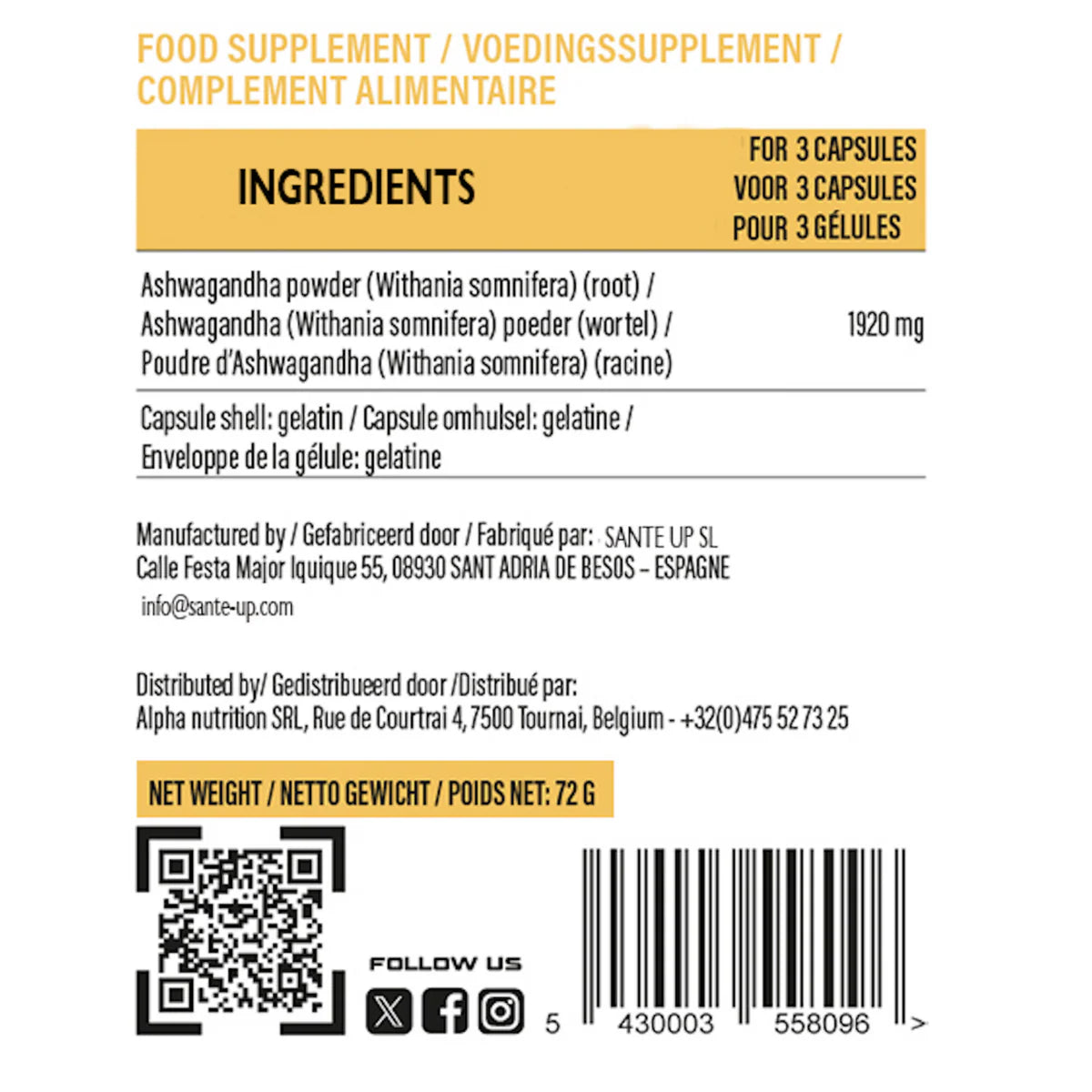 ASHWAMAX 90Caps - Alpha Labz