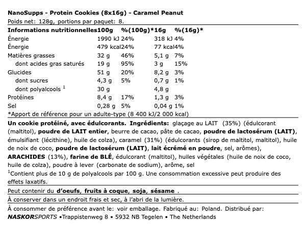 Cookies 8x16g - NanoSupps| NutriHeart - NutriHeart