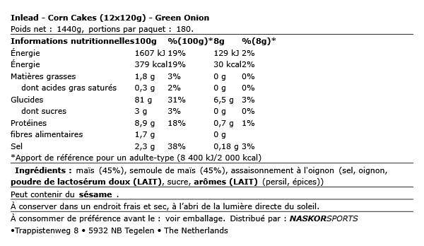 Corn Cakes 120g - Inlead | NutriHeart