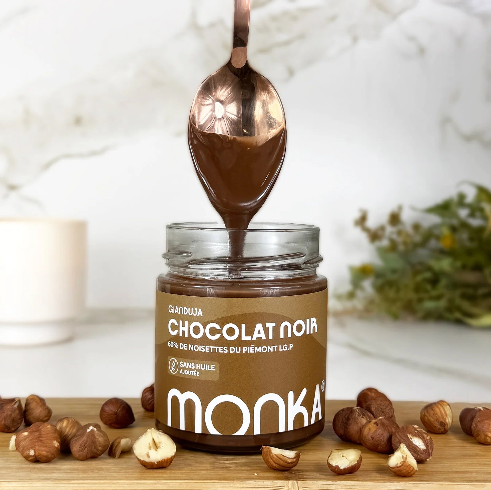 Pâte à tartiner Chocolat Noir Gianduja 200g - Monka | NutriHeart - NutriHeart Image