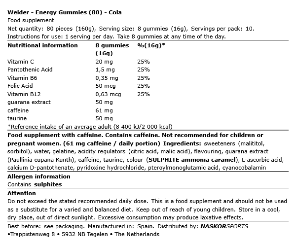 Energy Gummies - Weider | NutriHeart
