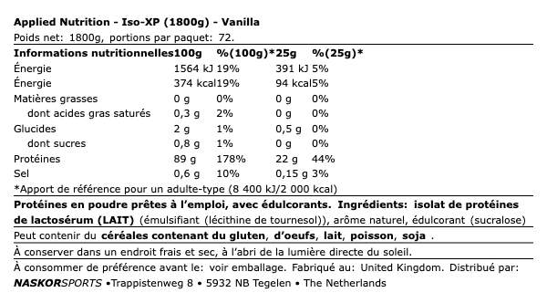 Whey Iso-XP (1800g) - Applied Nutrition | NutriHeart