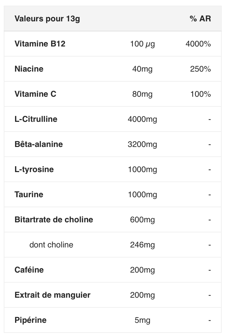 Pre-workout energy (390g) - Naughty Boy | NutriHeart