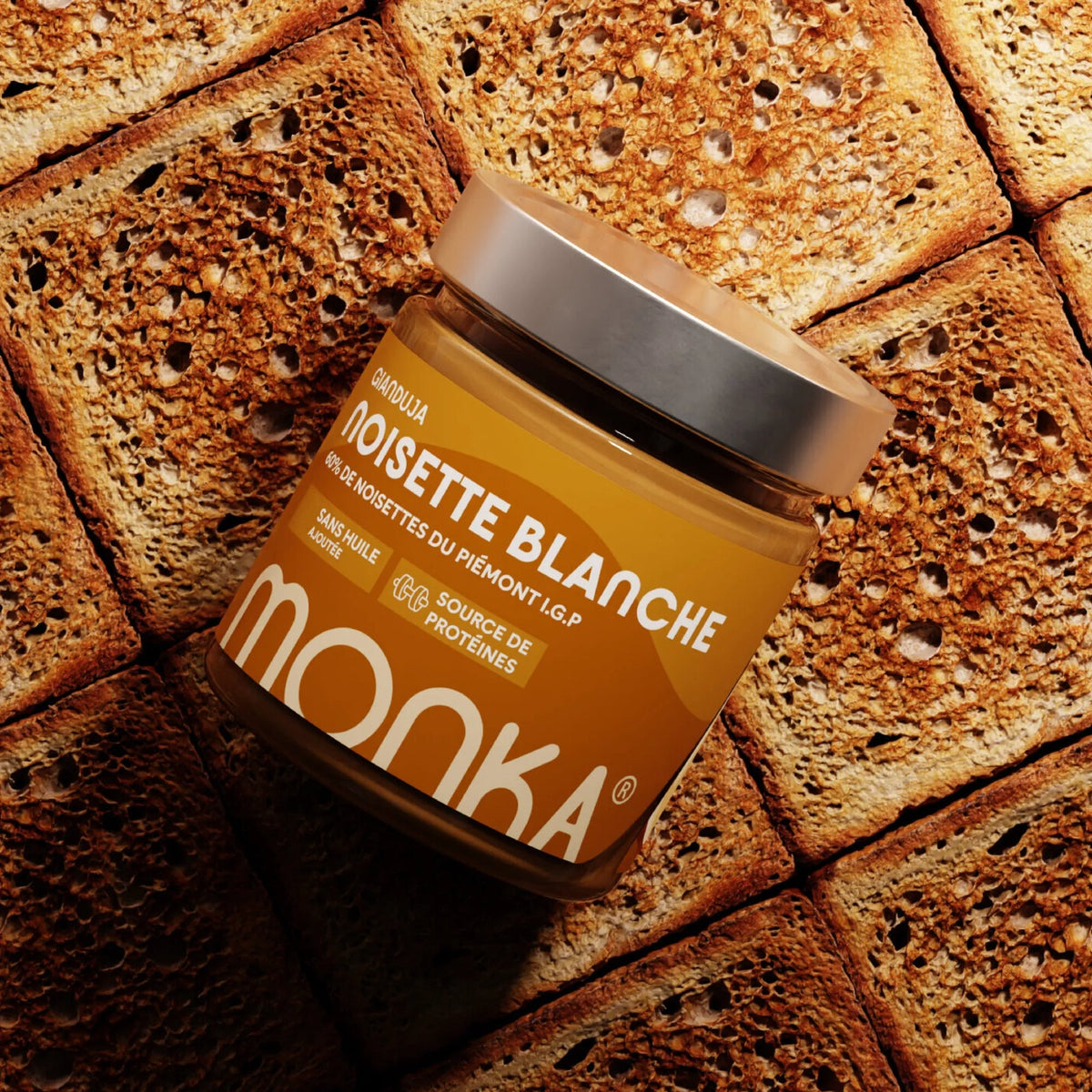 Pâte à tartiner Noisette Blanche Gianduja 200g - Monka | NutriHeart - NutriHeart