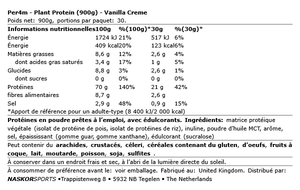 Plant Advanced Protein 900g - Per4m | NutriHeart