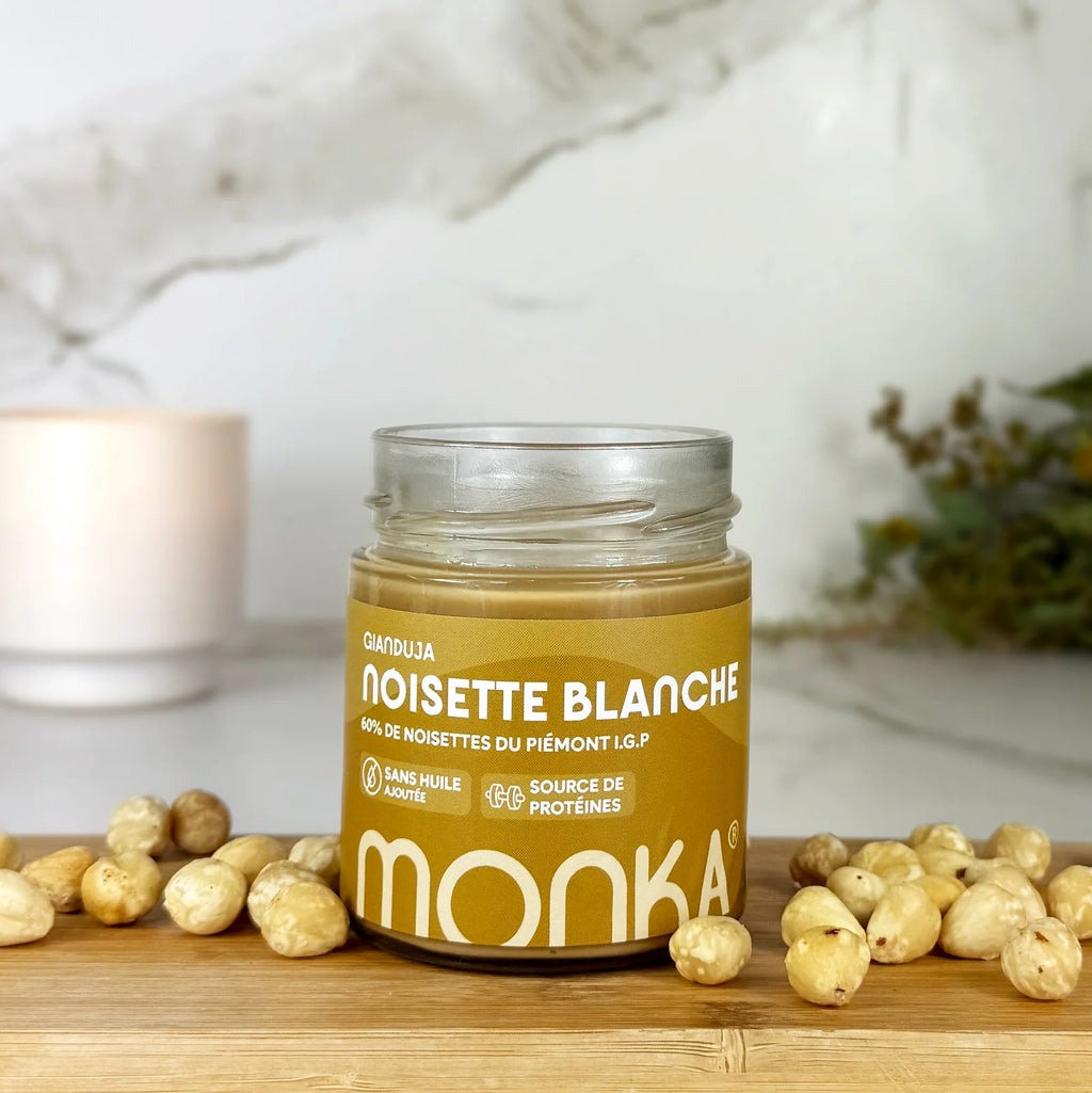 Pâte à tartiner Noisette Blanche Gianduja 200g - Monka | NutriHeart - NutriHeart