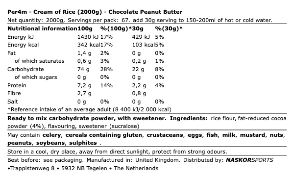 Crème de Riz 2Kg - Per4m | NutriHeroes