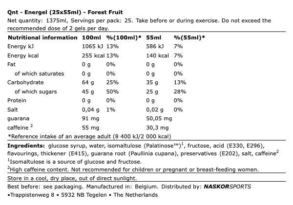 Energel Forest Fruit 55mL - QNT | NutriHeroes