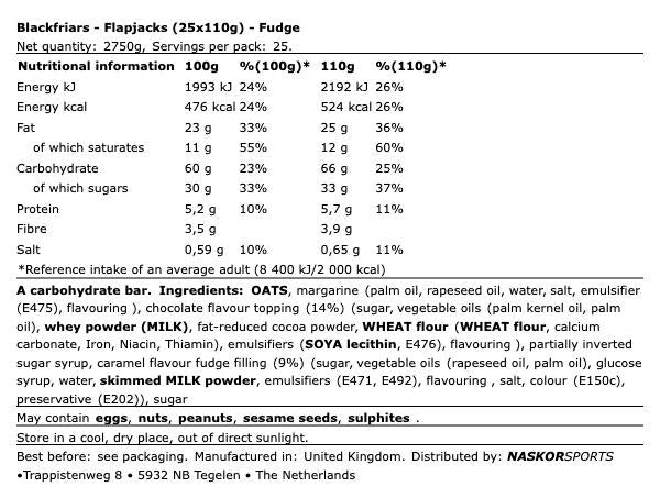 Flapjacks 110g - BlackFriars | NutriHeroes