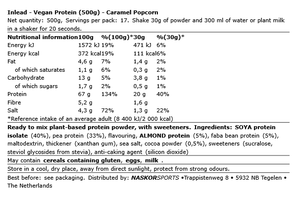 Vegan Protein (500g) - Inlead | NutriHeart