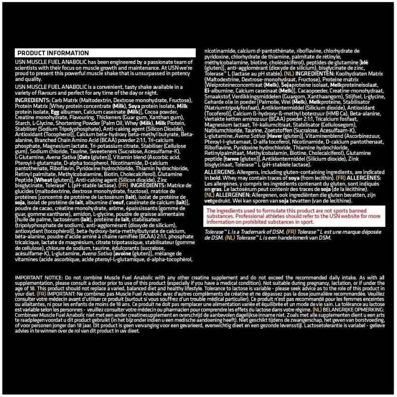 Muscle Fuel Anabolic 4Kg USN | NutriHeart