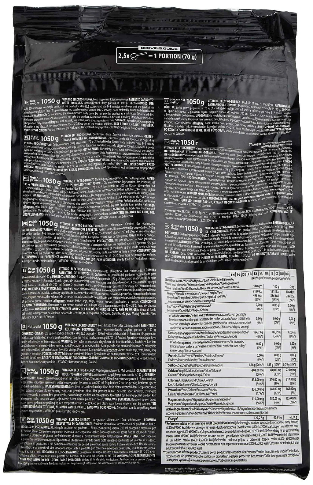 Vitargo Electro-Energy - TREC | NutriHeart